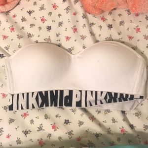 White strapless push up bra
